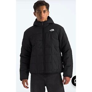 The North Face Boys M 10 Reversible Shasta Full Zip Hooded Jacket Black NWT
